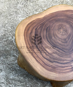 stool kayu bulat alami kayu trembesi-stool batang kayu