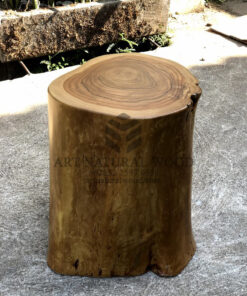 stool kayu bulat alami kayu trembesi-stool batang kayu