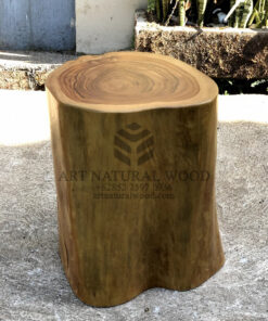 stool kayu bulat alami kayu trembesi-stool batang kayu