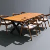 dining set minimalis kayu jati solid-meja makan minimalis 6 kursi