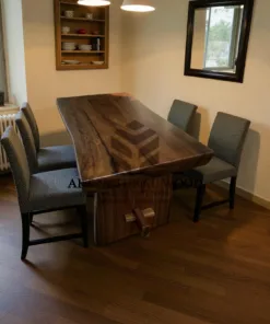 meja kayu trembesi tebal 1 papan utuh