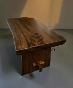 meja kayu trembesi tebal 1 papan utuh