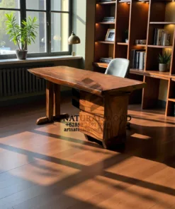 meja kerja kayu solid trembesi minimalis-meja kantor kayu solid trembesi minimalis