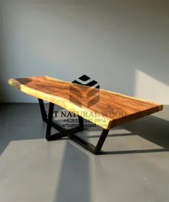 meja meeting kantor minimalis kayu trembesi solid besar