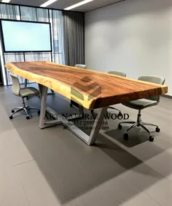 meja rapat kantor kayu besar trembesi solid-meja meeting kantor dari kayu