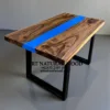 meja resin kayu solid trembesi kaki besi-meja epoxy kayu solid trembesi