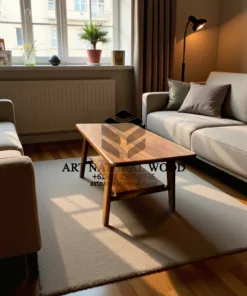 meja ruang tamu minimalis kecil kayu jati solid