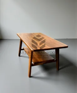 meja ruang tamu minimalis kecil kayu jati solid