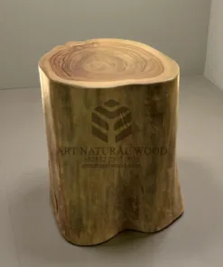 stool kayu bulat alami kayu trembesi-stool batang kayu