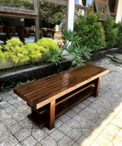 bangku aesthetic minimalis kayu trembesi solid