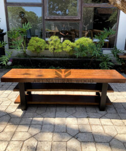 bangku aesthetic minimalis kayu trembesi solid