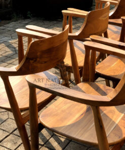 kursi cafe hiroshima minimalis kayu jati solid