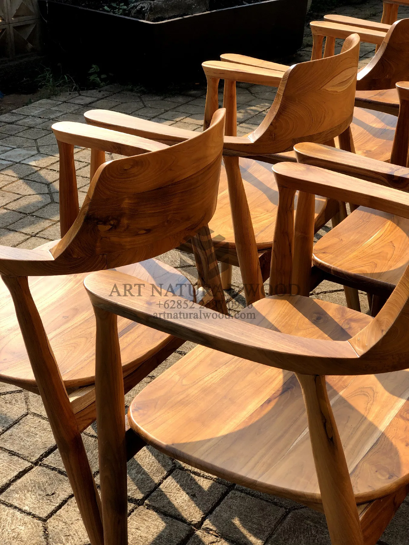 kursi cafe hiroshima minimalis kayu jati solid