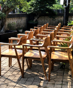 kursi cafe hiroshima minimalis kayu jati solid