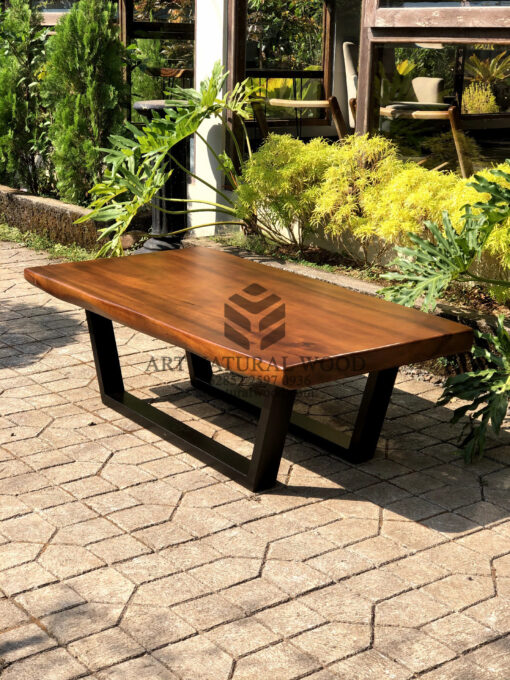 coffee table minimalis industrial kayu solid-meja tamu minimalis industrial