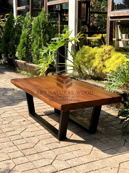 coffee table minimalis industrial kayu solid-meja tamu minimalis industrial