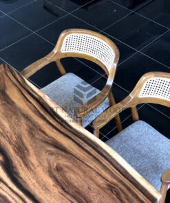 meja kerja minimalis kayu solid kaki besi