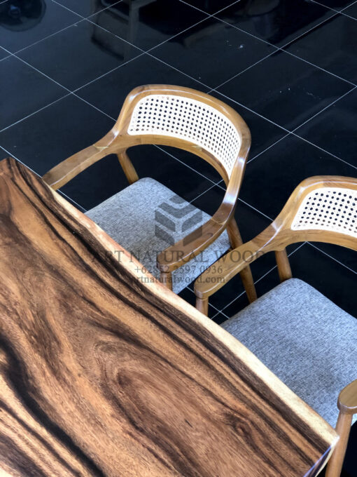 meja kerja minimalis kayu solid kaki besi