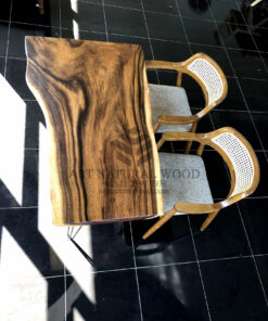 meja kerja minimalis kayu solid kaki besi