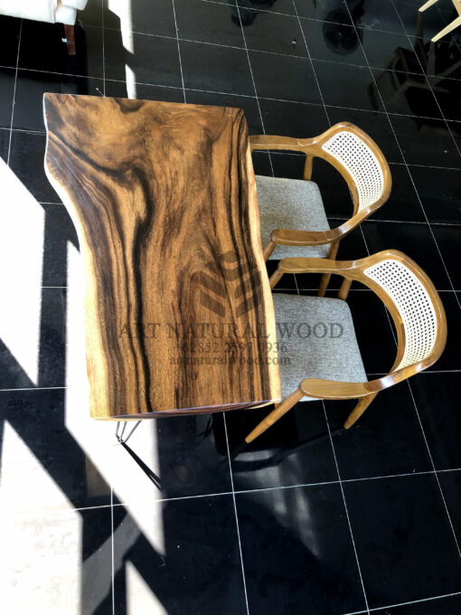 meja kerja minimalis kayu solid kaki besi
