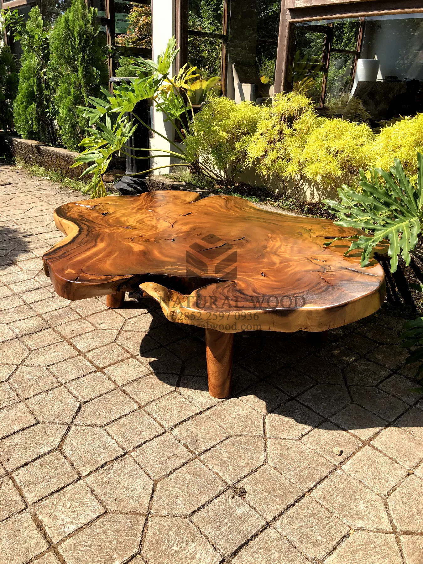 coffee table kayu antik trembesi solid-meja sofa kayu natural alami