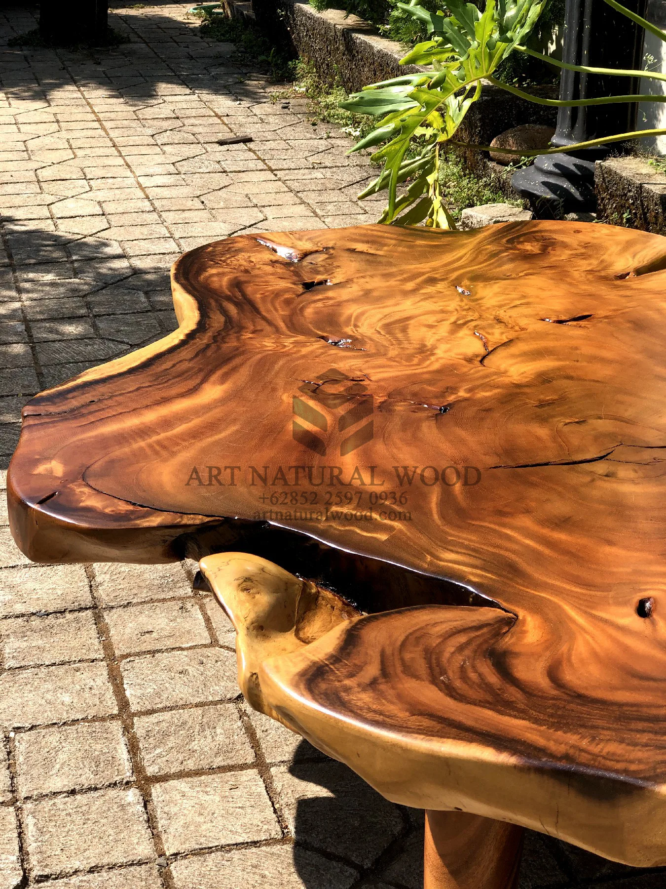 coffee table kayu antik trembesi solid-meja sofa kayu natural alami