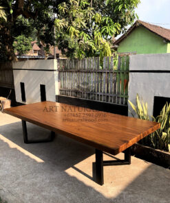 meja meeting minimalis kayu trembesi solid