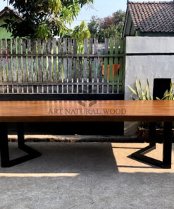 meja meeting minimalis kayu trembesi solid