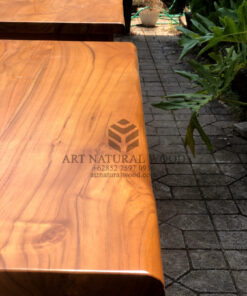 meja makan laci minimalis modern kayu jati