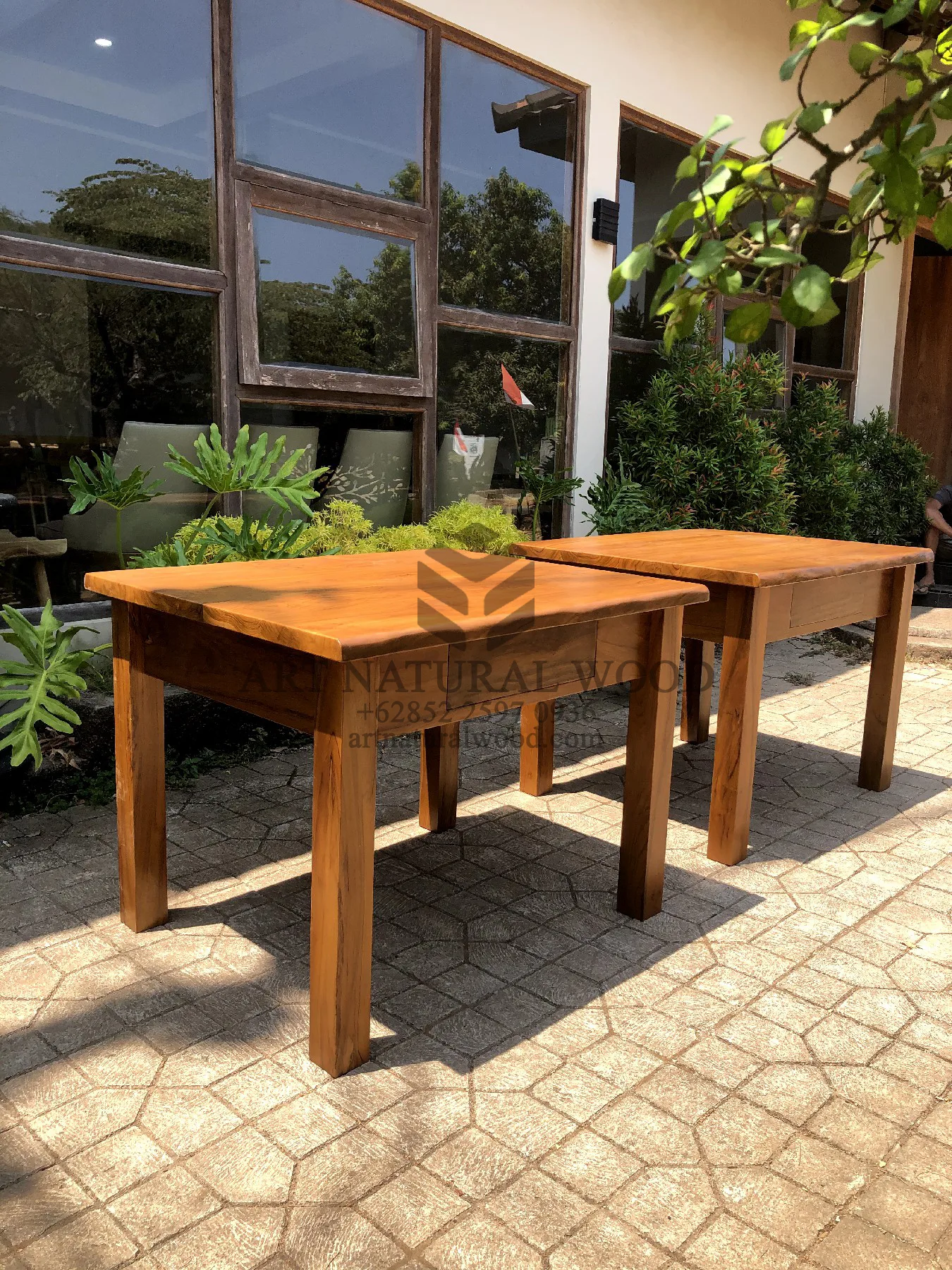 meja makan laci minimalis modern kayu jati