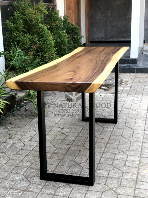 meja konsol minimalis ruang tamu kayu trembesi solid-console table minimalis