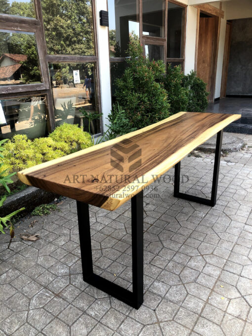 meja konsol minimalis ruang tamu kayu trembesi solid-console table minimalis