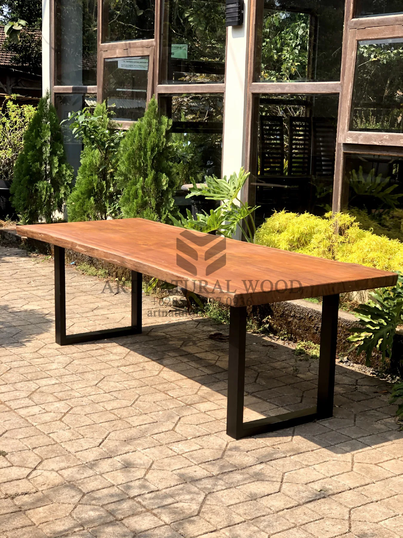meja minimalis kayu jati solid besar-meja kayu jati besar