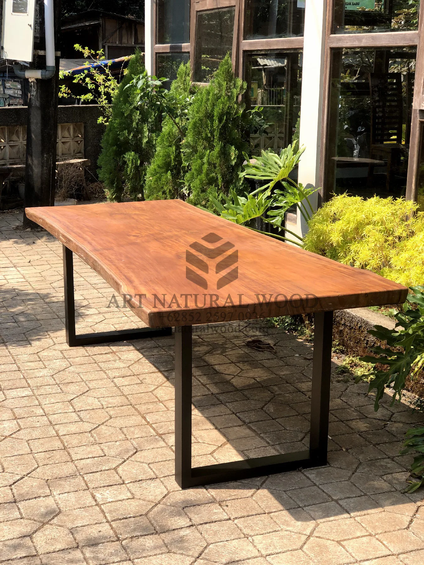 meja minimalis kayu jati solid besar-meja kayu jati besar
