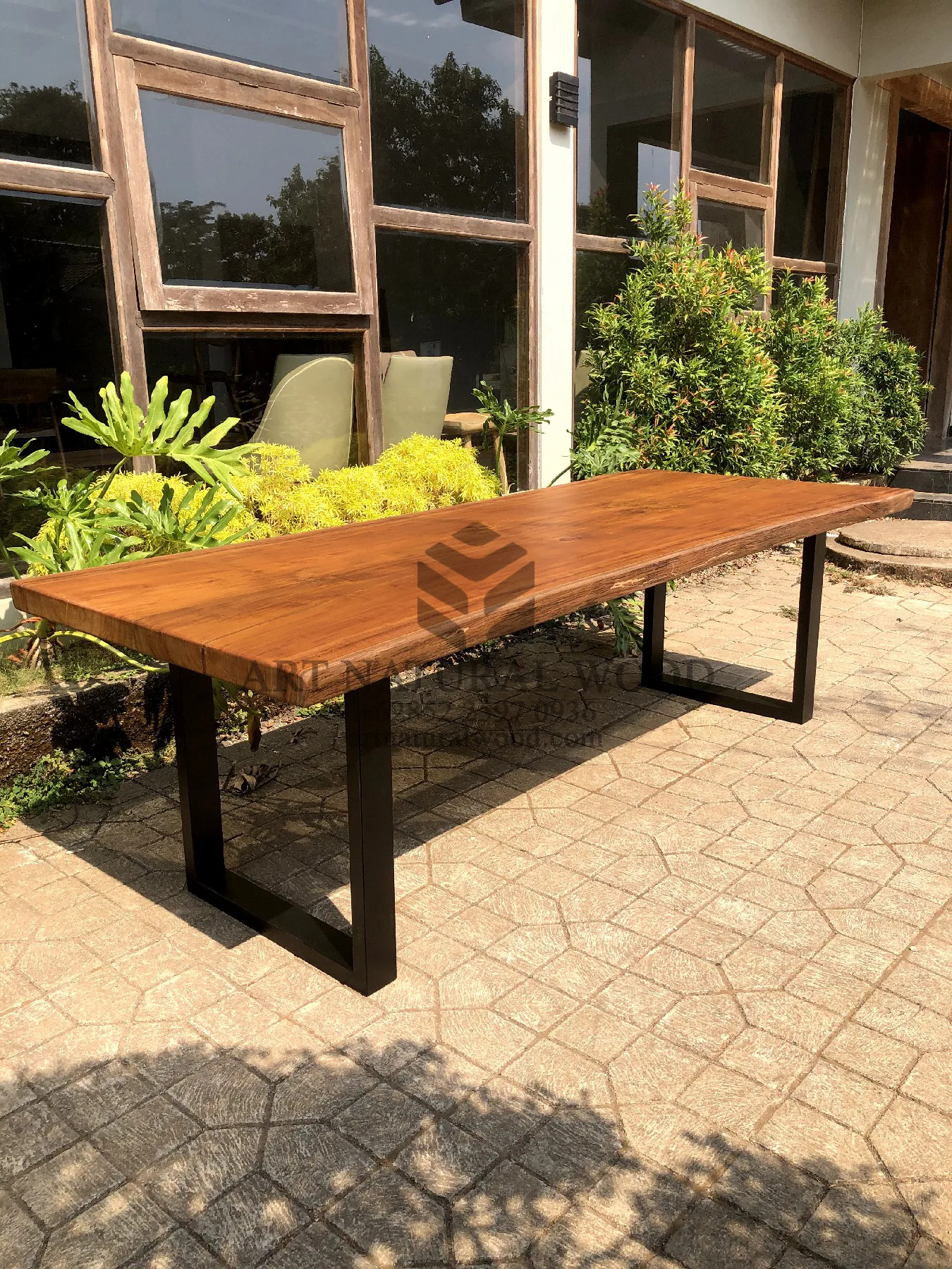 meja minimalis kayu jati solid besar-meja kayu jati besar