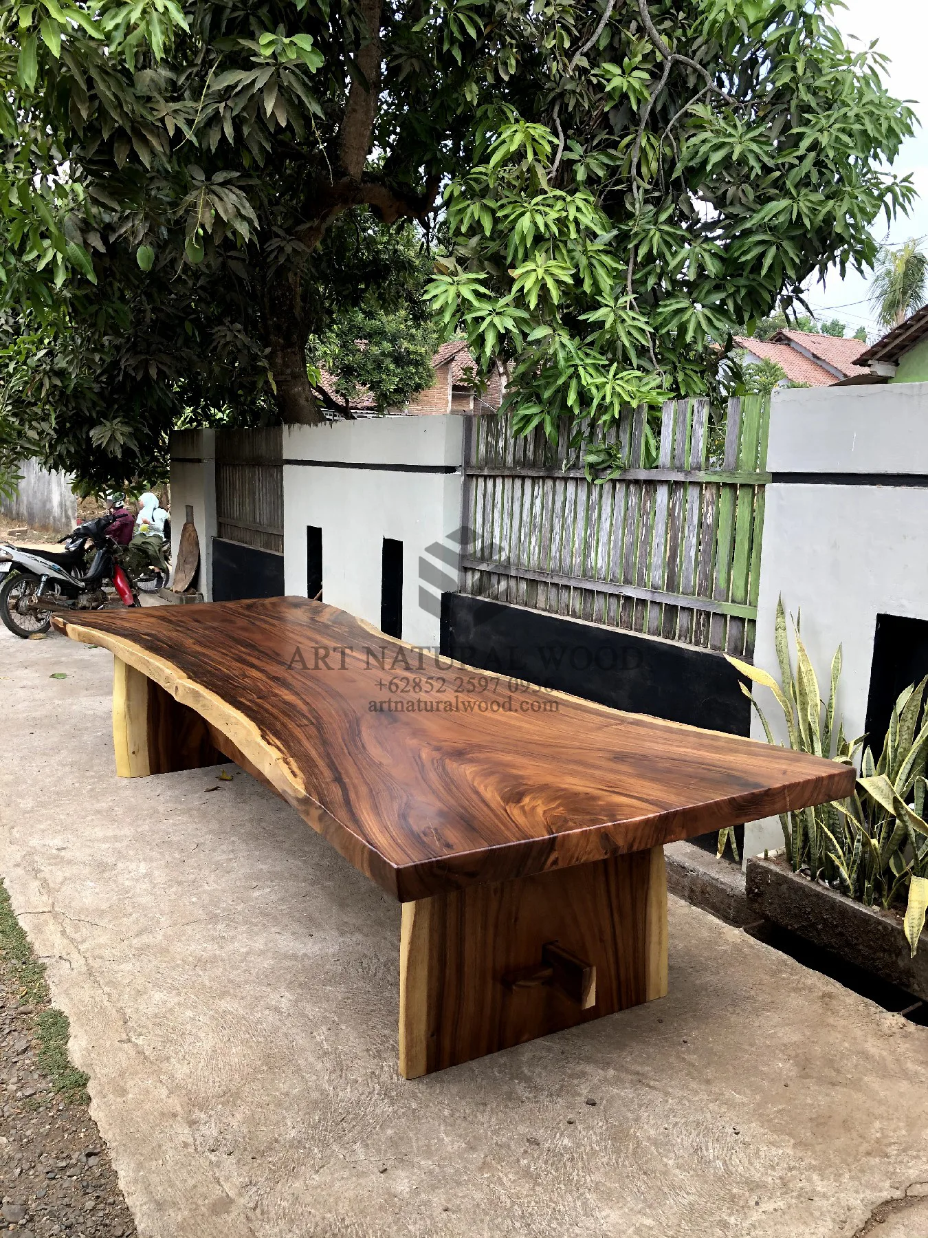 meja meeting kantor kayu besar 4 meter-meja rapat 4 meter