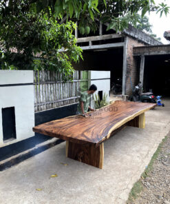 meja meeting kantor kayu besar 4 meter-meja rapat 4 meter