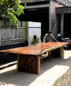 meja meeting kantor kayu besar 4 meter-meja rapat 4 meter