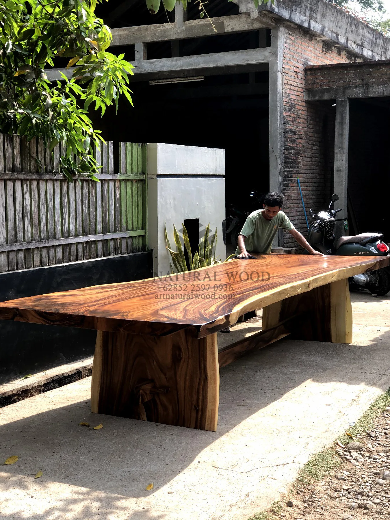 meja meeting kantor kayu besar 4 meter-meja rapat 4 meter