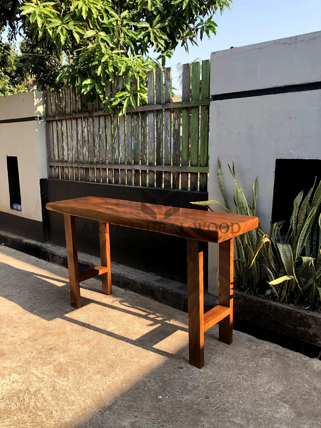 meja foyer minimalis kayu solid trembesi-meja konsul minimalis kayu