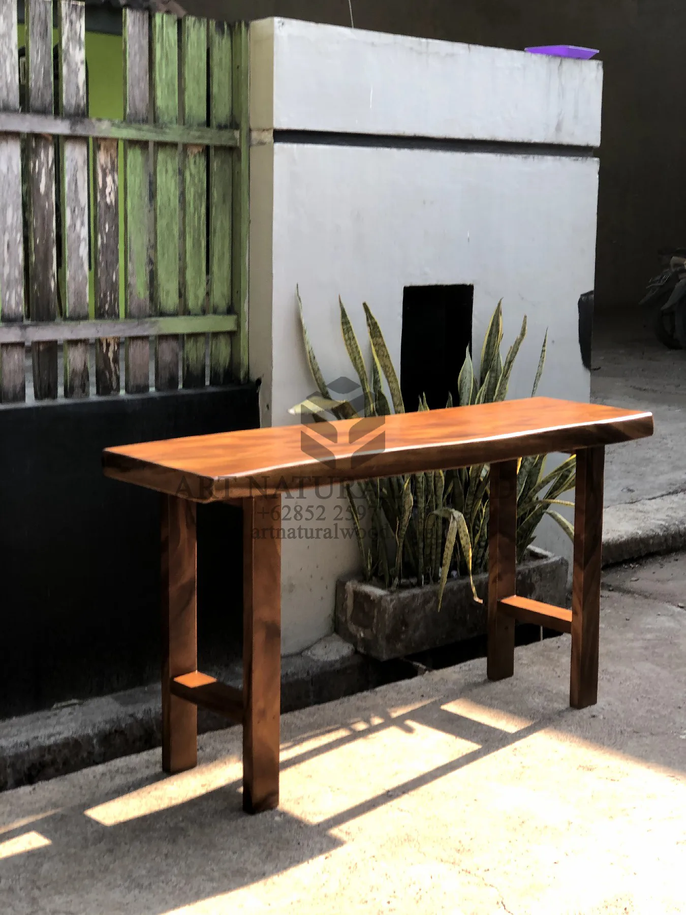 meja foyer minimalis kayu solid trembesi-meja konsul minimalis kayu