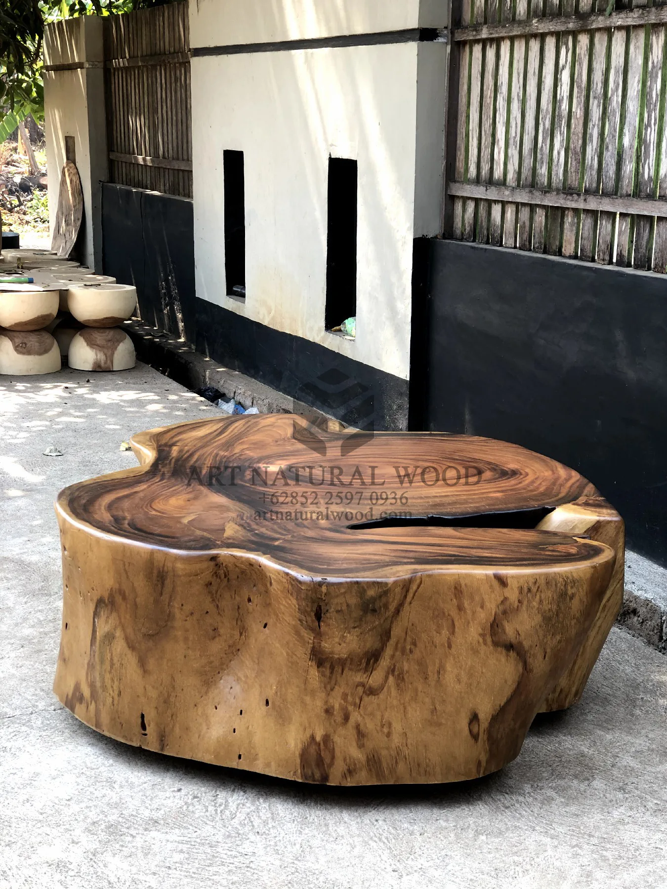 meja tamu kayu alami-natural wood coffee table