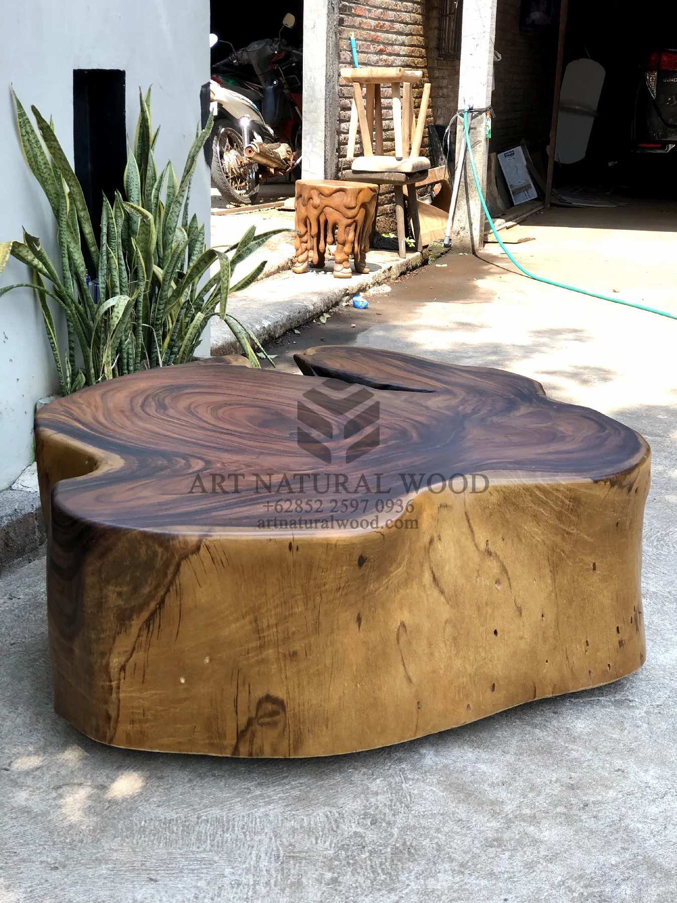 meja tamu kayu alami-natural wood coffee table