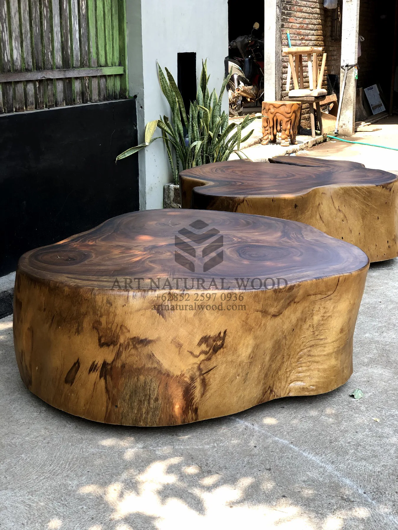 meja tamu kayu alami-natural wood coffee table