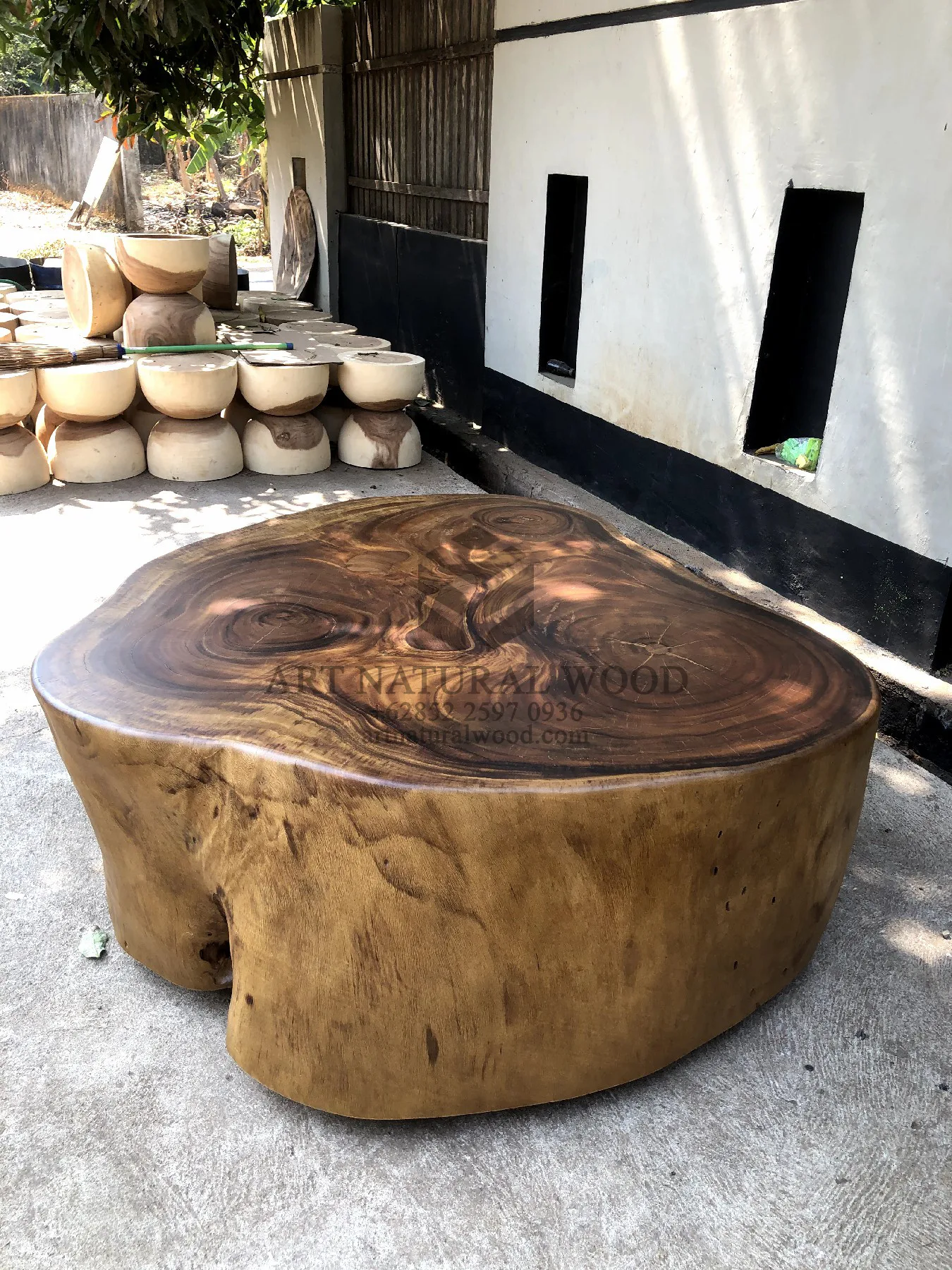 meja tamu kayu alami-natural wood coffee table