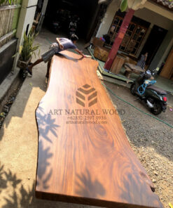 meja kayu besar solid papan 1 lembar utuh-meja meeting kayu ukuran besar