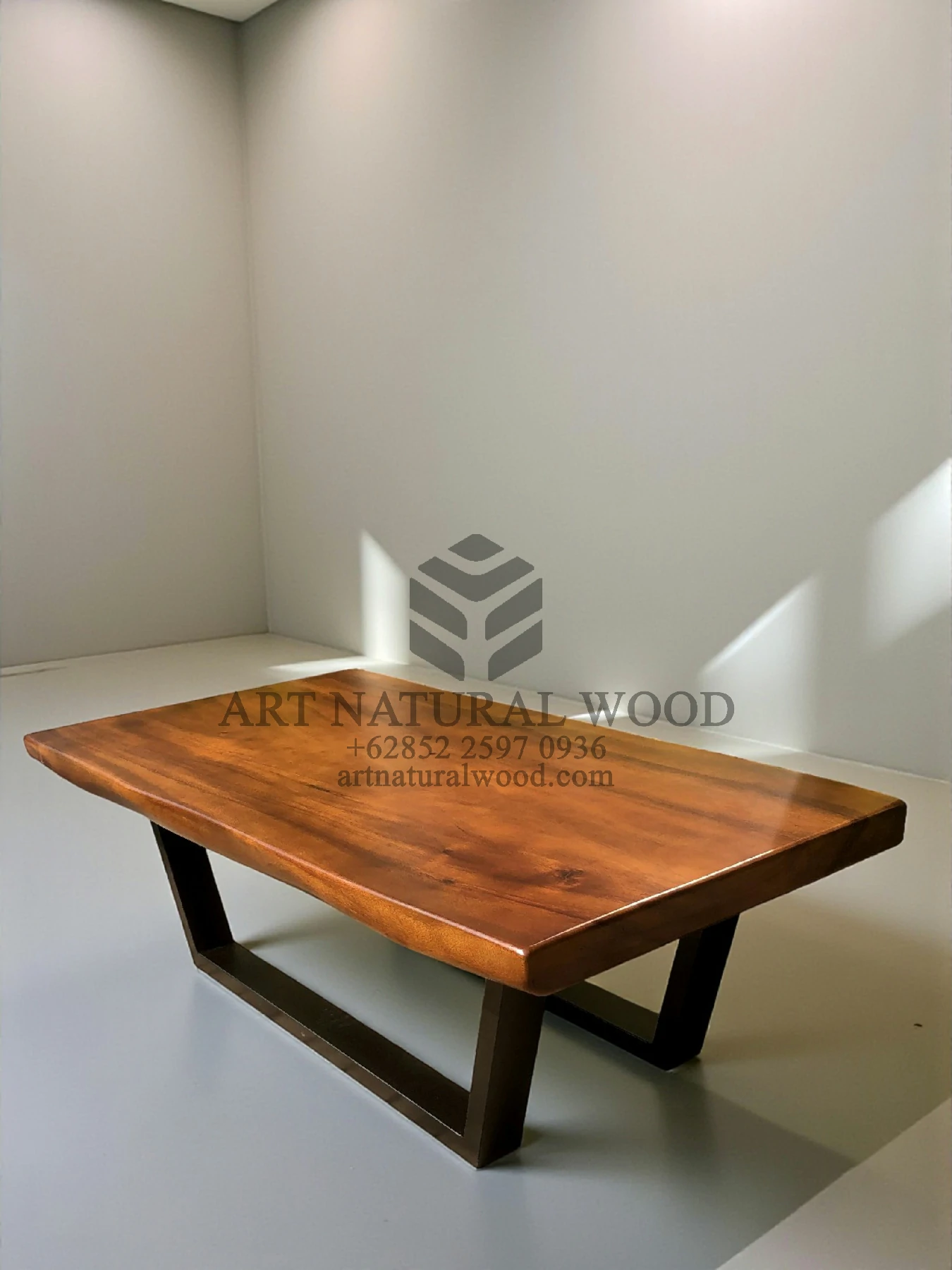 coffee table minimalis industrial kayu solid-meja tamu minimalis industrial