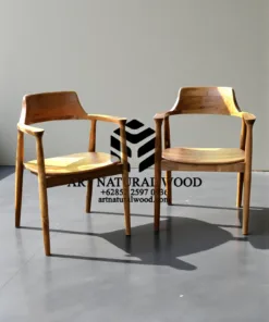 kursi cafe hiroshima minimalis kayu jati solid