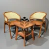 kursi rotan teras minimalis modern kayu jati