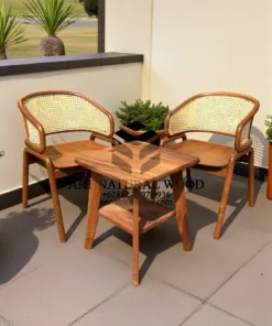 kursi rotan teras minimalis modern kayu jati